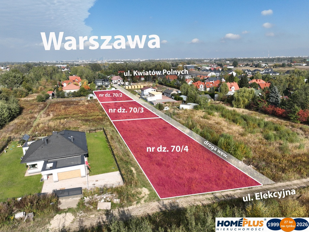 Działka Sprzedaż Dawidy Bankowe Kwiatów Polnych